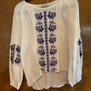 Linen Embroidered Top
